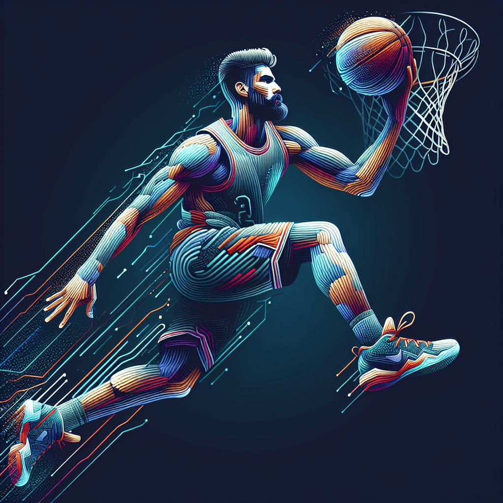 小a辣 nba, modern digital art style, high quality, suitable for blog post, no text or watermarks