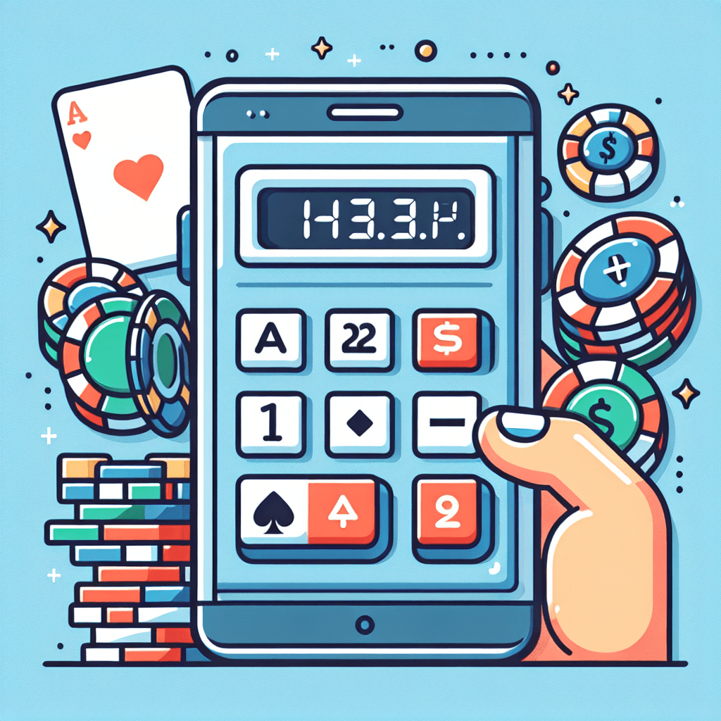 德州撲克計算app, professional blog illustration, high quality, suitable for blog post, no text or watermarks