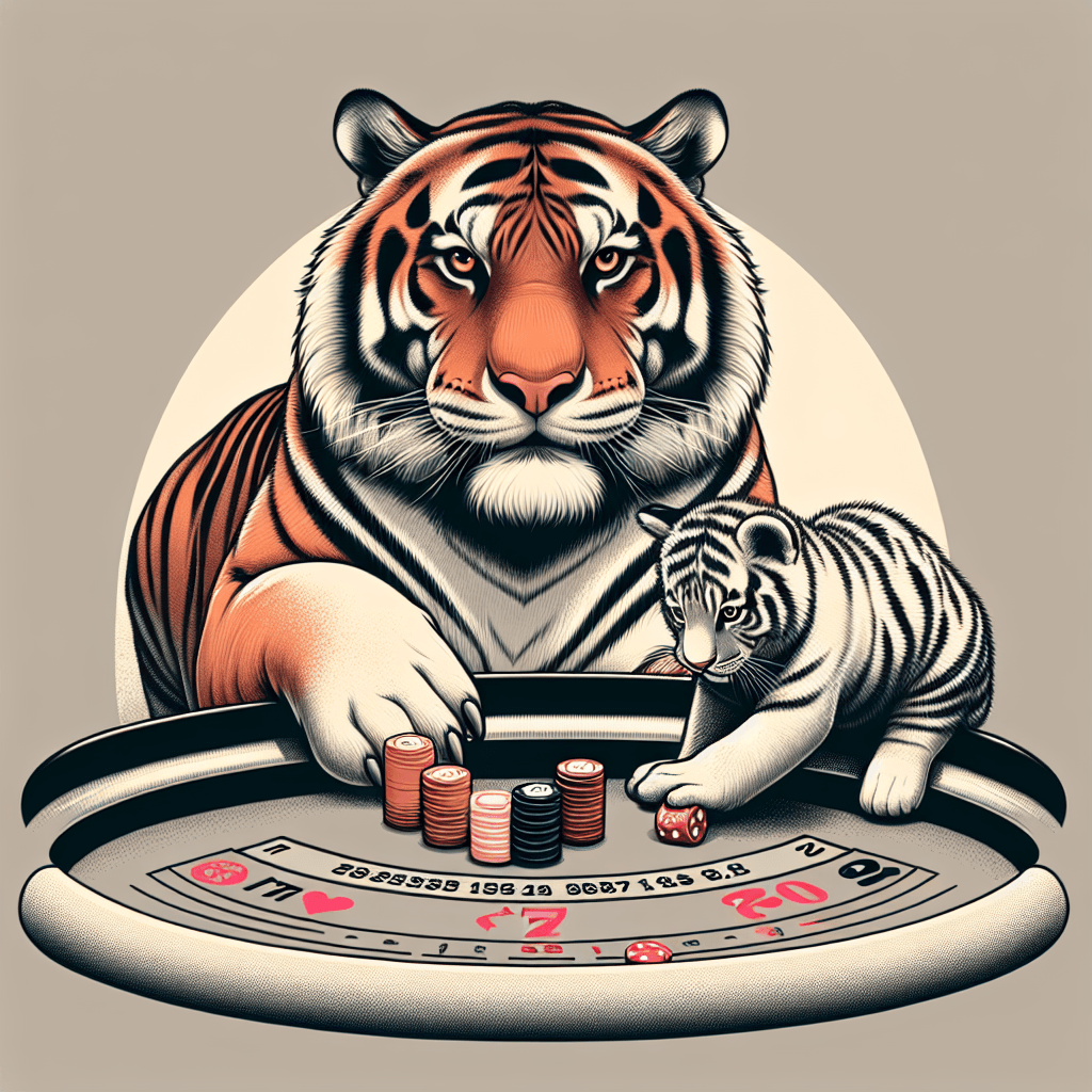 百家樂大老虎小老虎, modern digital art style, high quality, suitable for blog post, no text or watermarks