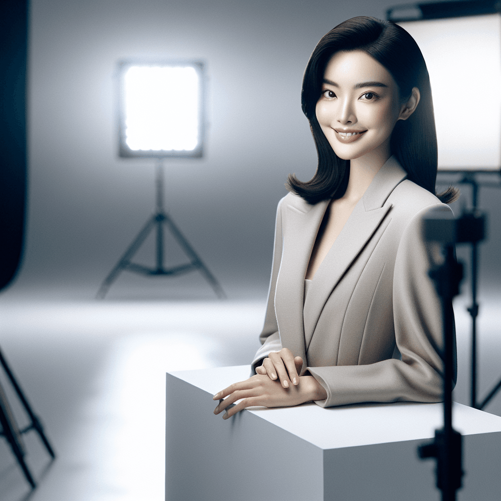 中職／富邦啦啦隊潔潔棚拍美照「神似楊冪」引熱議 展現跨足螢光幕潛力, clean and minimalist design, high quality, suitable for blog post, no text or watermarks